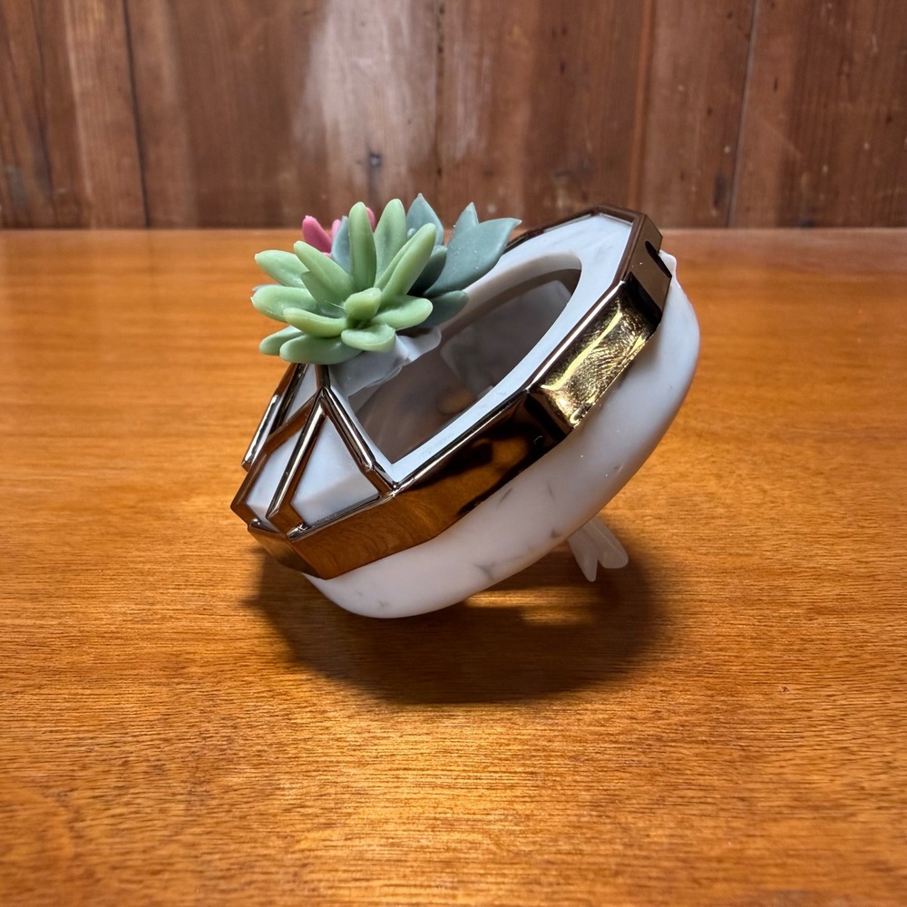 Bath & Body Works Car Fragrance Holder Unisex OS White Succulent Rose Gold Clip - Picture 2 of 8